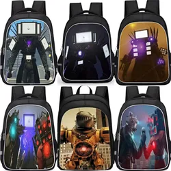 Titan Tv Man Skibidi Toilet Backpack Cartoon School Backpack For Boys Titan Drill Man Camera Man  Speakerman Lunch Bag Box Case