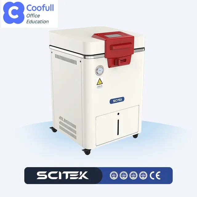 60/85/100L Vertical Flip-top Steam Sterilizer 105-138℃ 7-inch True-color Touchscreen 200 Storable Programs