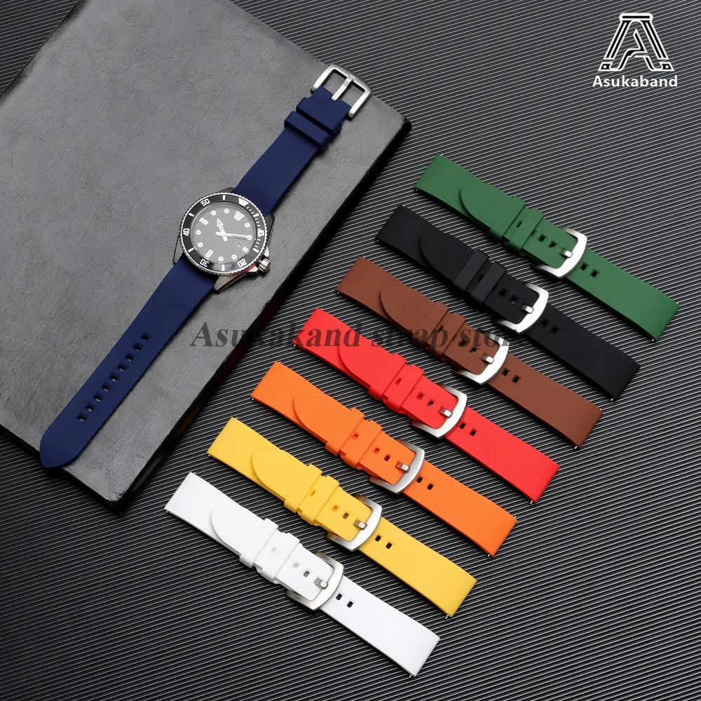 18mm 19mm 20mm 21mm 22mm 24mm Silicone WatchBand for Seiko for Rolex Watchstrap Men Women Quick Release Rubber Strap Bracelets view 6