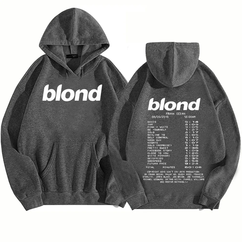 Frank Ocean Blonde Hoodie Man Woman Harajuku Hip Hop Pullover Tops Sweatshirt Music Fans Gift