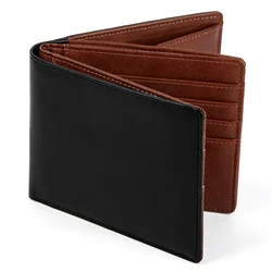 BISON DENIM Genuine Leather Cowskin Men's Wallet Short Purse RIFD Male Money Cash Purse Card Holder Coins Pocket Bag