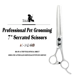 TAA Pet Scissors Professional Grooming Scissors Serrated Scissors for Dog Grooming Shears Alloy Steel Pet Thinning Shears K-7048