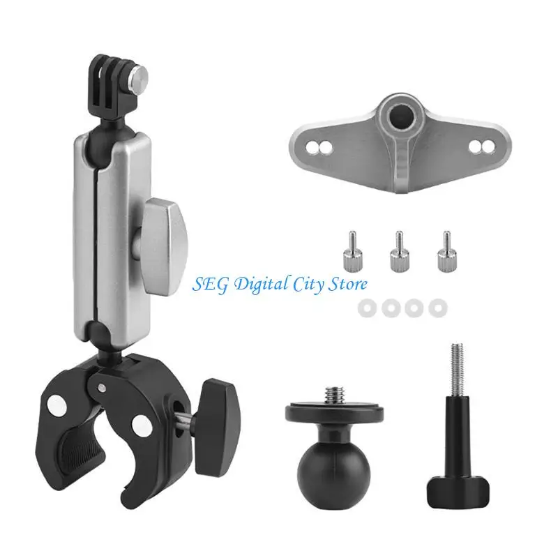 

U75B Stable Motorcycle Camera Mount Holder Clip Handle Bar/Ballhead Mount Stand