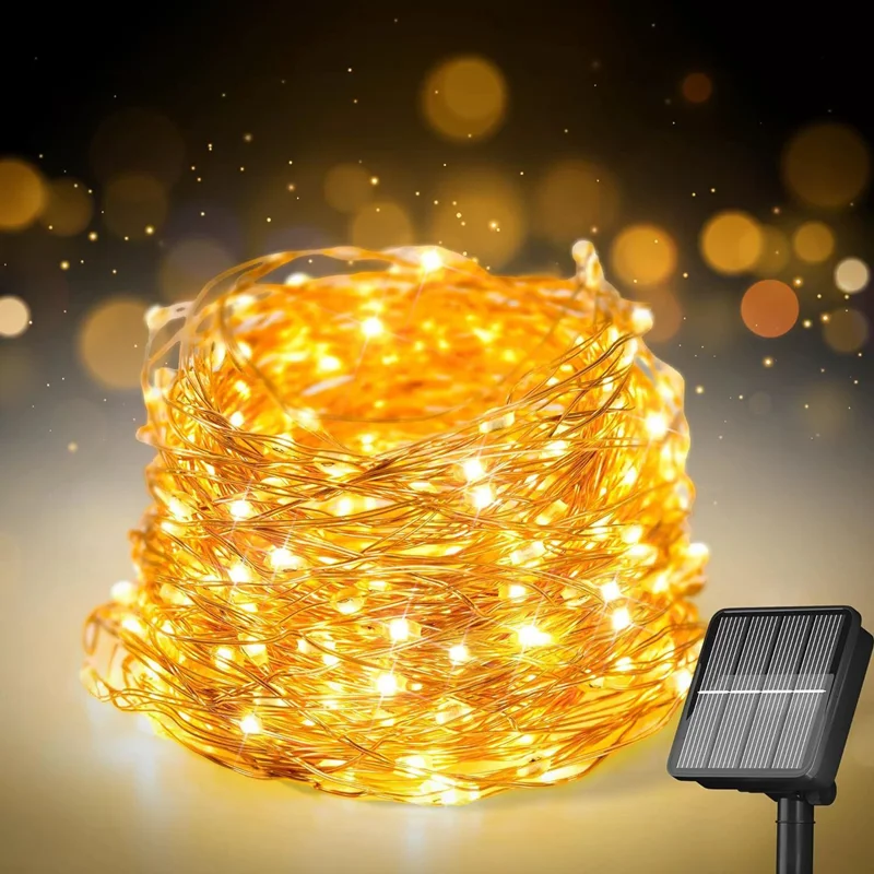 

7m/12m/22m/32m LED Solar String Light Outdoor Garden Fairy Light Led for Christmas Wedding 2025 Ramadan Party Patio Tree Decor
