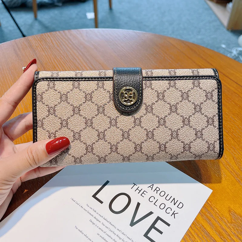 

2023 New Long Women Wallets Fashion Brand Design Purse Genuine Leather Female Clutch Bags Wallet Calfskin Billfold Card Holders