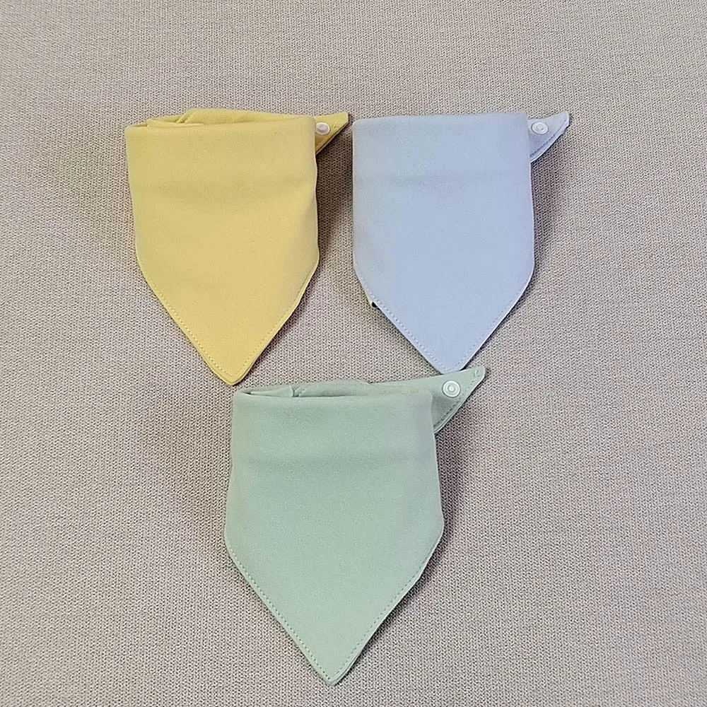 Baby Bandana Drool Bibs Cotton Triangle Solid Pure Color Adjustable Baby Boy Girl Bib Infant Eating Apron Newborn Accessories