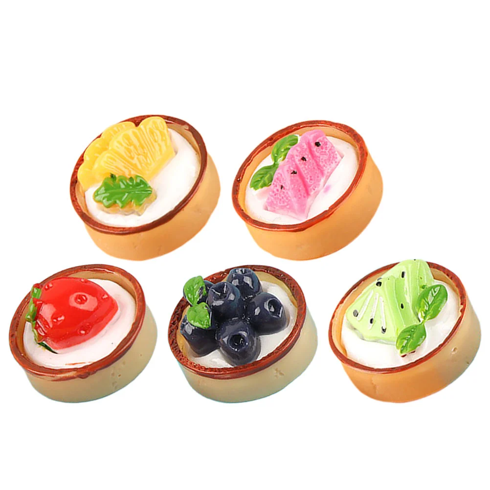 

5 Pcs Simulated Cake Decorations DIY Models Cakes Dessert Lifelike Fake Resin Artificial Simulation