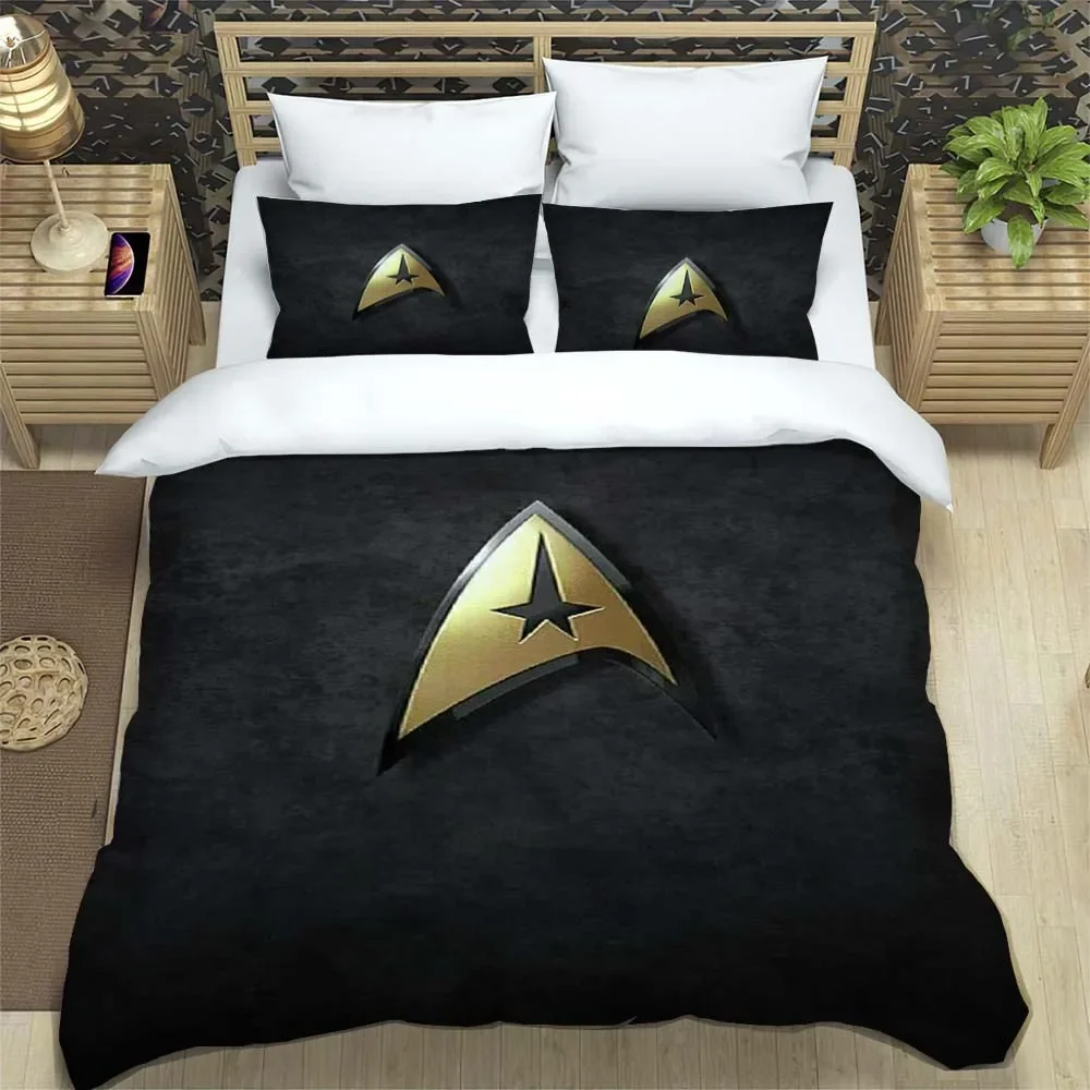 Movies S-Star Trek Logo Sheets Quilt Covers Bedding Dormitory Sheets Three-piece Bedding Set Three-piece Soft Warm Bedding Set