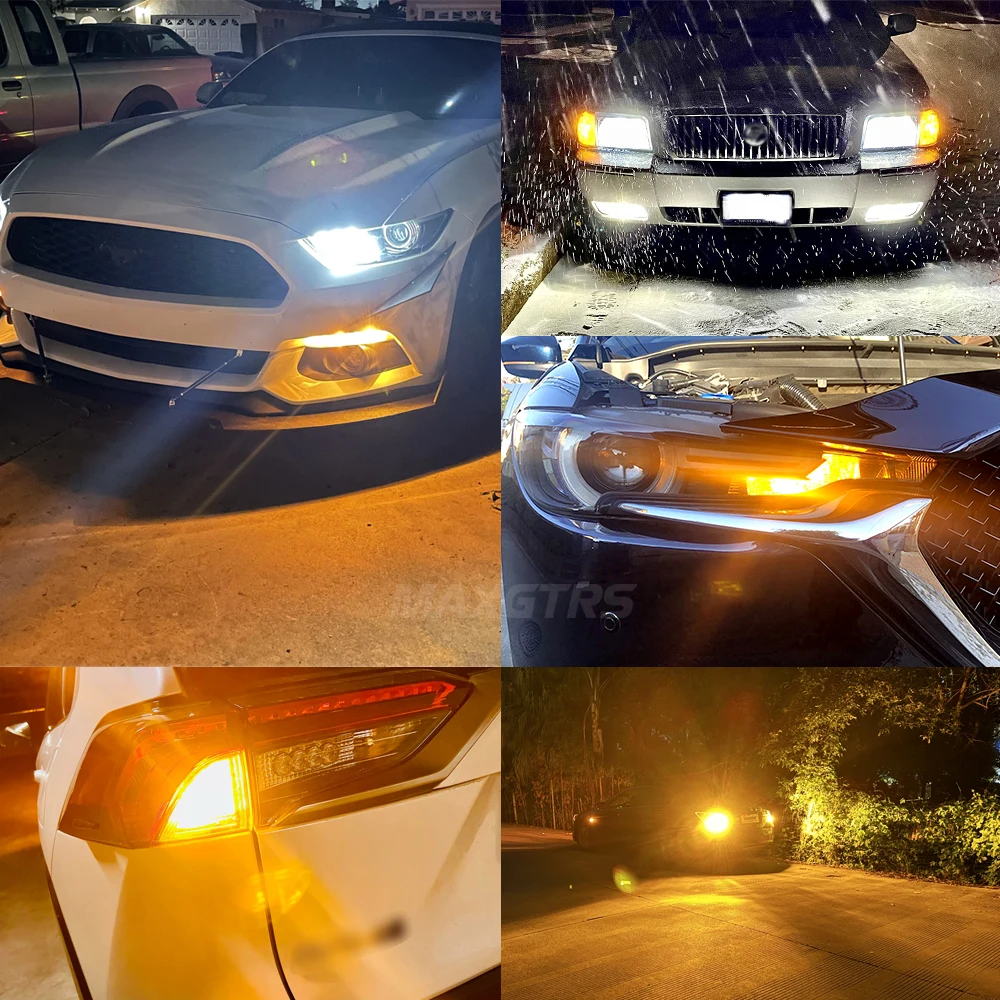 2 szt. T20 WY21W 7440 Bau15s PY21W Bursztynowo-Żółta 1156 BA15S P21W Canbus LED Żarówka Kierunkowskazu Anty-Hyper Flash Lampka Sygnalizacyjna — zdjęcie 7