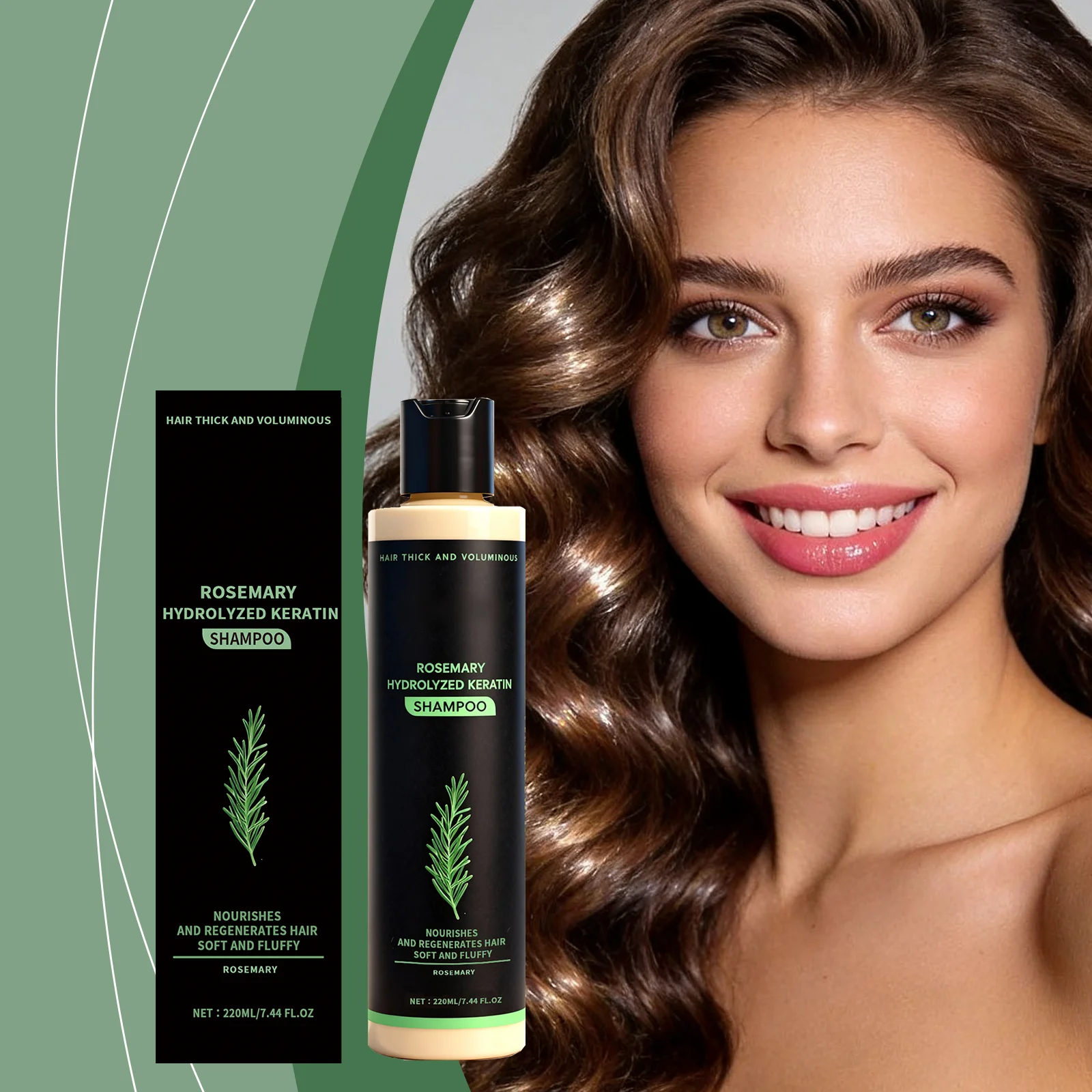 Rosemary Keratin Shampoo For Hair Volume Volumizing Shampoo Reduce Hair Loss Clean Dandruff Nourishing Moisturizing Scalp Care