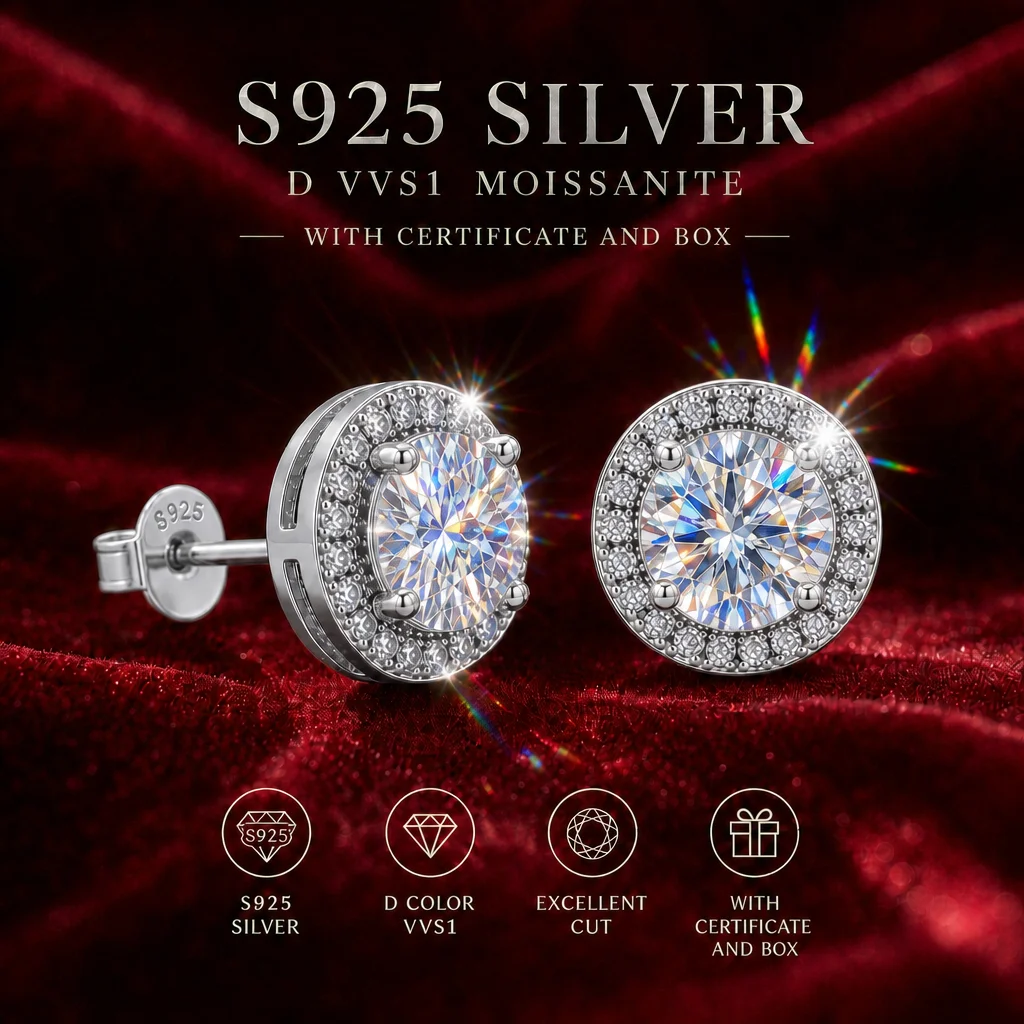 Roségoldfarbene D VVS 18K Gold 1,0ct Moissanit-Ohrringe 925 Silber Mit GRA-Zertifikat Modischer Stil Besteht Diamanttest mit Teststift – Detail 4