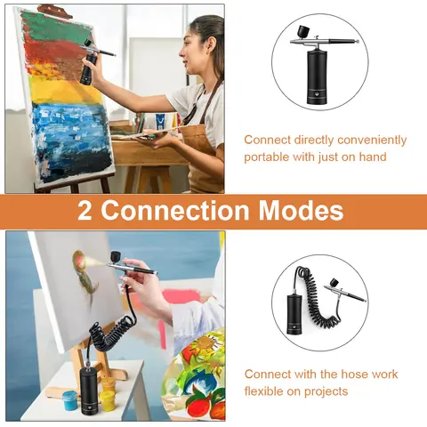 LVMP मिनी स्प्रे गन ग्रेविटी फीड 125ml एयरब्रश एडजस्टेबल नोजल 0.5/0.8/1.0/1.2mm के साथ मरम्मत कार्य और छिड़काव के लिए 10 best sales मिनी एयरब्रश - №4