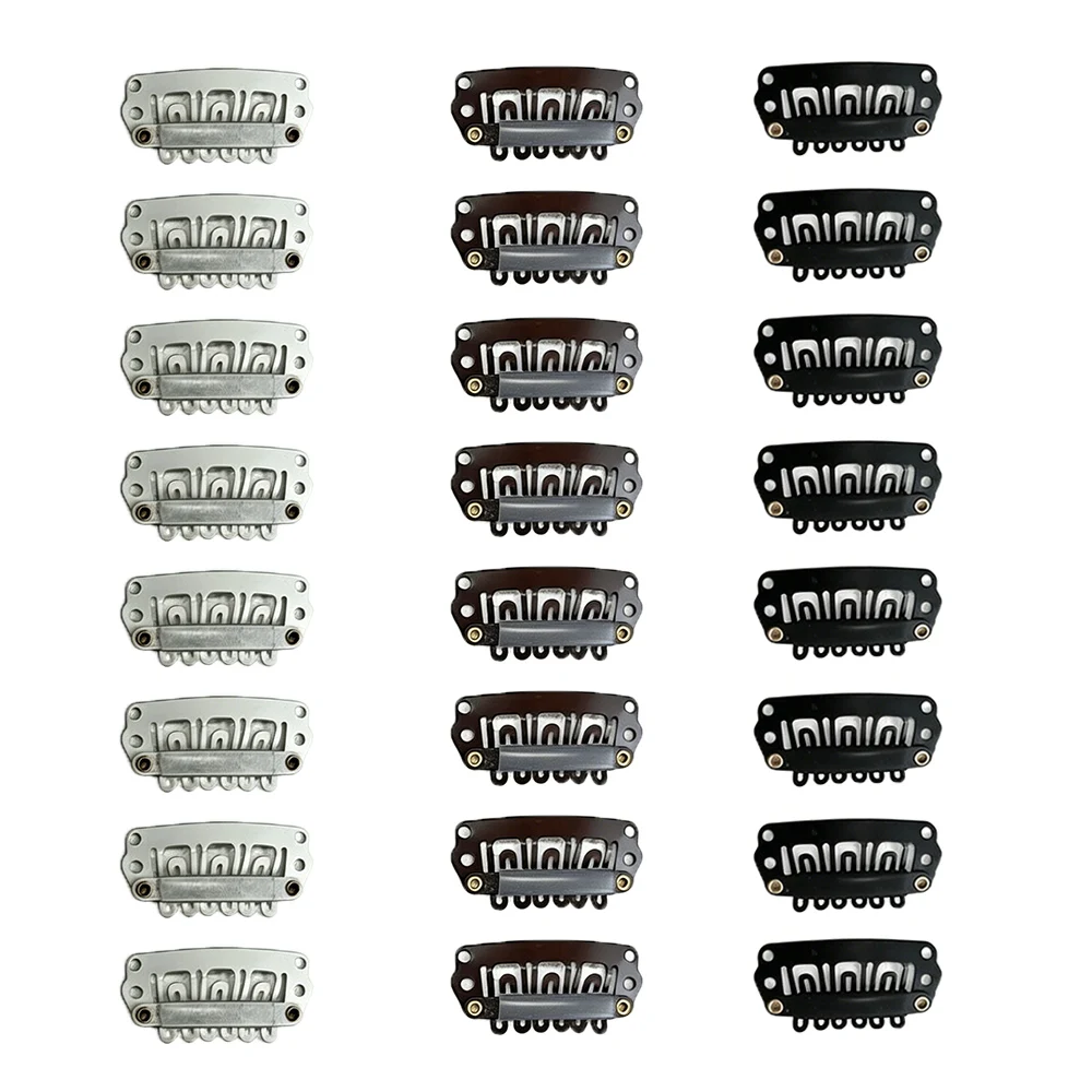 

20pcs/bag Hair Clips for Hair Extensions, Mini Stainless Steel Clips, Hair Comb & Snap Clips, DIY Wig Making Tools