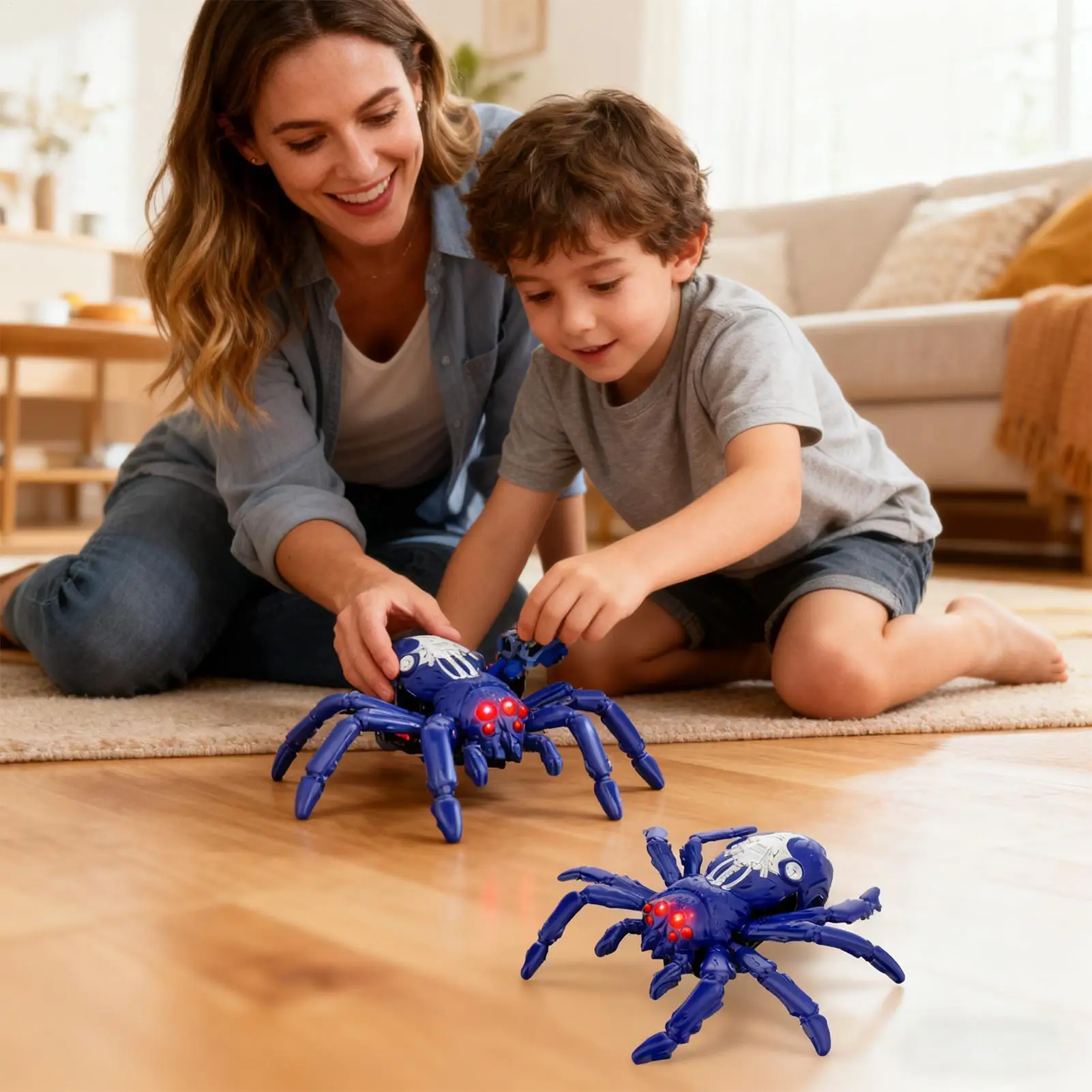 Simulación de araña RC, juguetes para gatear de interior recargables, insectos robóticos electrónicos para mascotas, juguetes de broma con Control remoto para niños