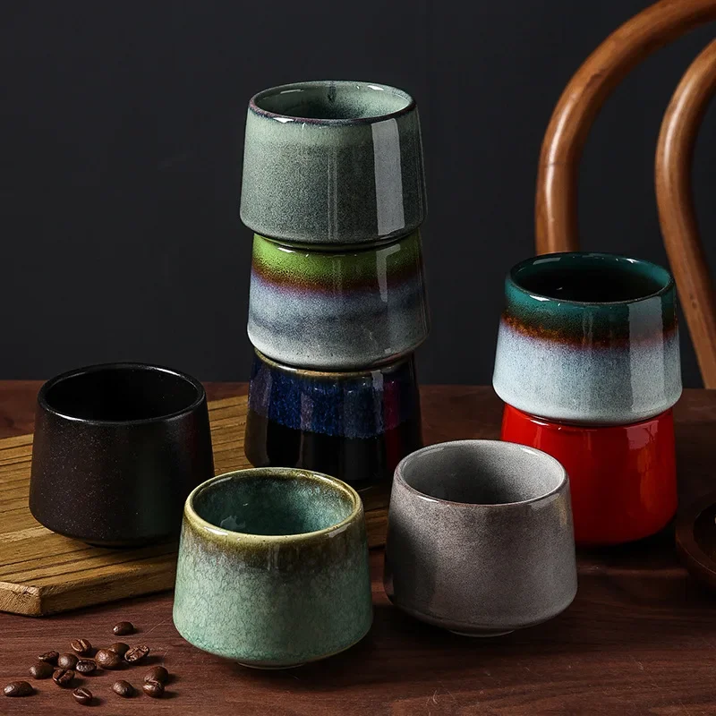 Large Japanese Kiln Style Ceramic Tea Cup Creative Transformation Design Personalized Office Coffee Household Use