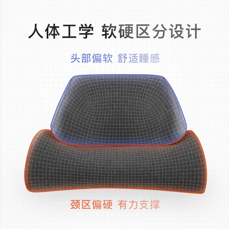 Almohada de algodón de memoria lenta para columna cervical de carbón de bambú, almohada curva cómoda, cervical de algodón con memoria de carbón de bambú