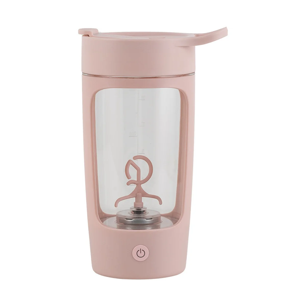 Protein Powder Mixer Shaker Cup Electric Portable Bottle for Coffee Free with USB Rechargeable 1200Mah,Pink