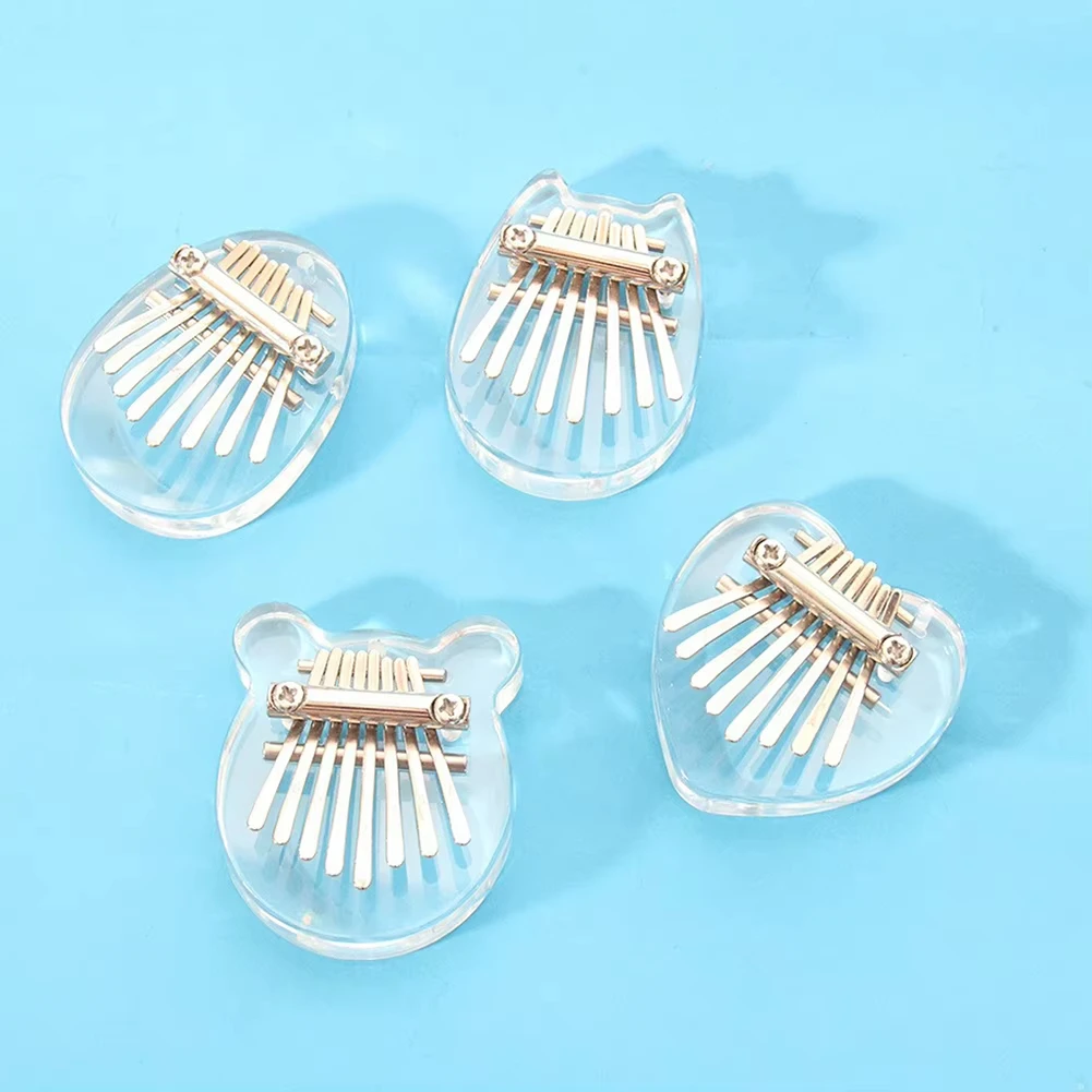 Miwayer Mini Piano de Dedo em Acrílico Transparente de 8 Tons, Kalimba Compacta e Leve para Iniciantes, Crianças e Adultos, Presentes Musicais de Natal