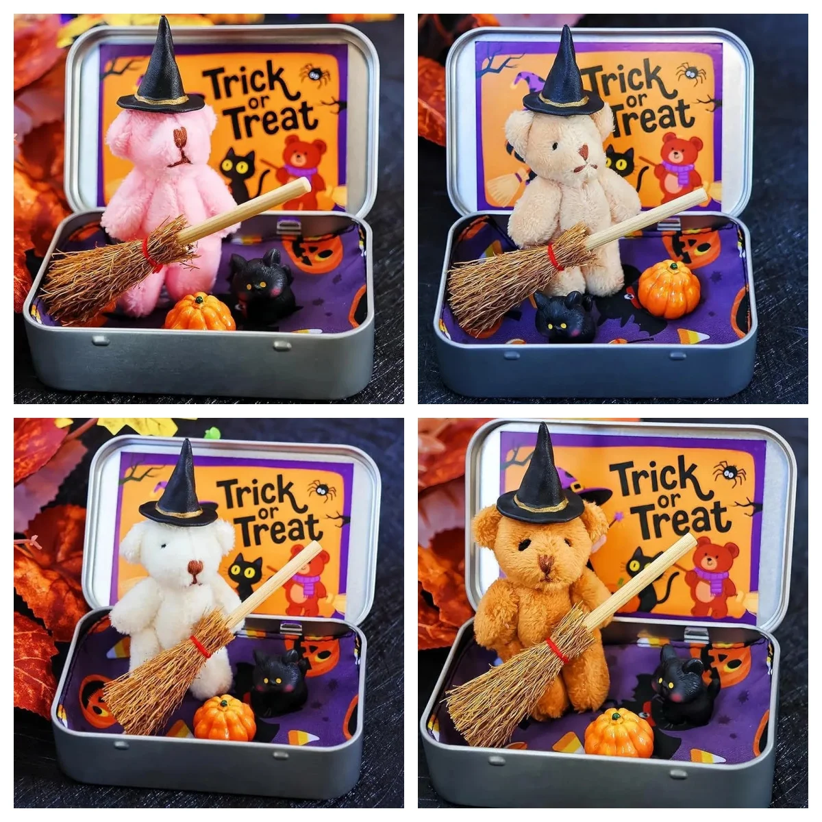 

Halloween Bear Pocket Bear Broom Pumpkin Surprise Bag Supplies Box Candy Fillers Gift Halloween Gifts Party