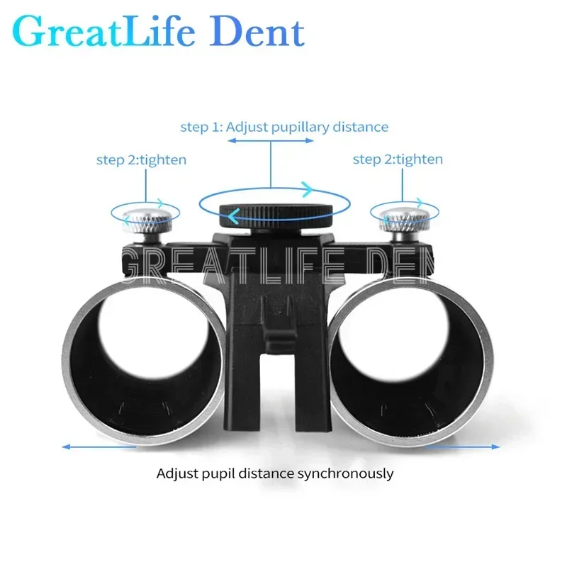 GreatLife-Lámpara de cabeza LED para odontología, faro quirúrgico para dentistas, lupa Binocular de aumento, 5W, 2.5X, 3.5X