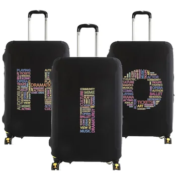 Gepäck koffer Koffer Schutzhülle Text Buchstabe Namens muster Reise elastische Gepäck Staubs chutz hülle 18-32 Koffer auftragen