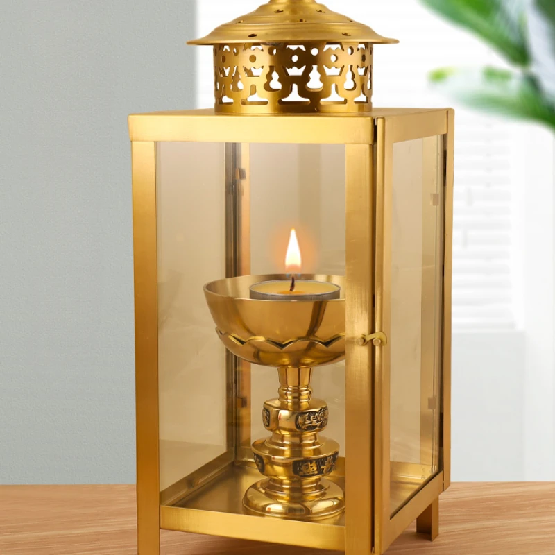 Pure Copper Oil Lamp Butter  Holder Windproof Oil Outdoor Lighting Lamp