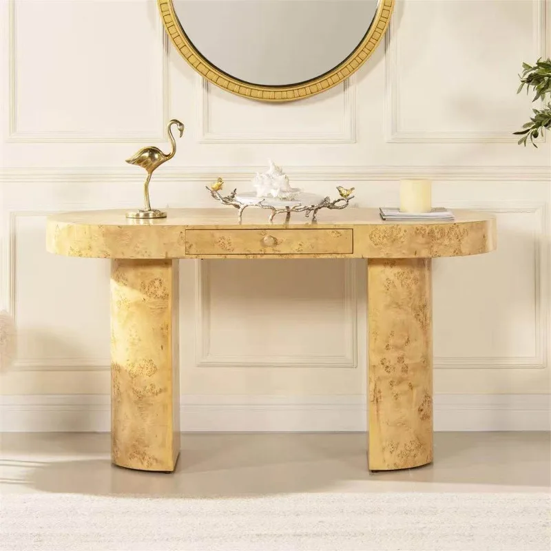 Wabi Sa Natural Tree Tumor Pattern Desk Shaped Bedroom Small Unit Storage Drawer Desk