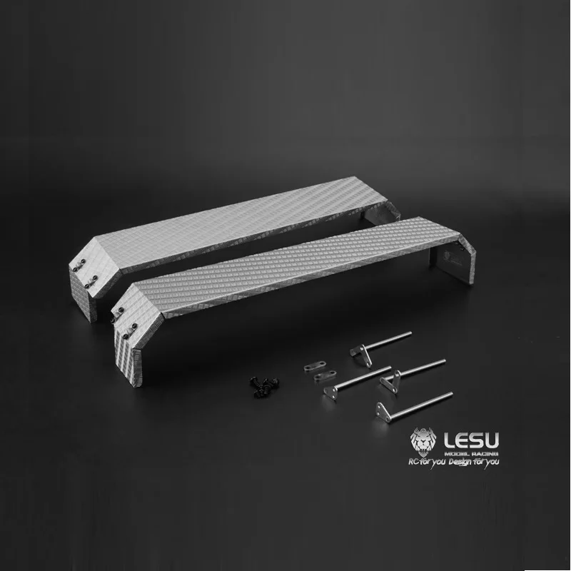 Peças de modelo rc lesu placas de lama traseiras de metal para 1/14 tamiya rc caminhão tratores modelo de carro th02291 acessórios rc