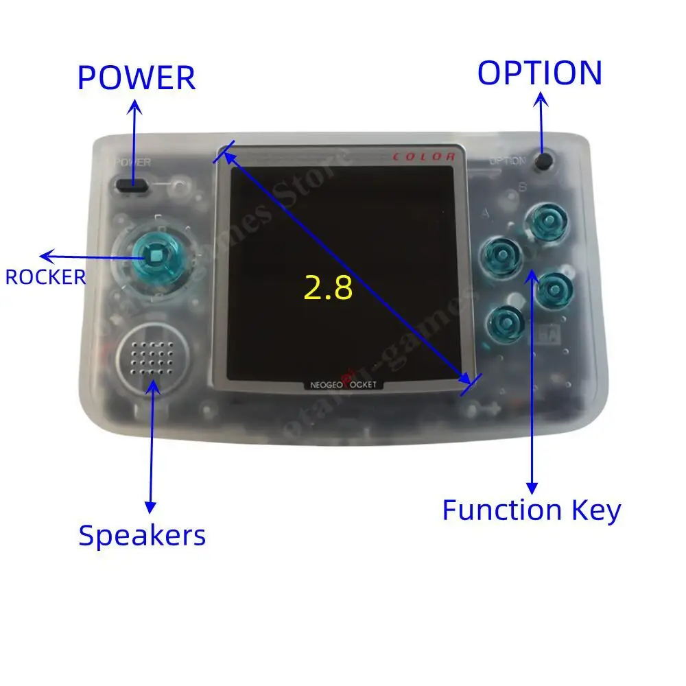 2024 Retro LCL-NGPC For Gameboy Video Game Console For SNK-NGPC+ 2.8 Inch Screen Handheld Game Player Built-in 11000 Games