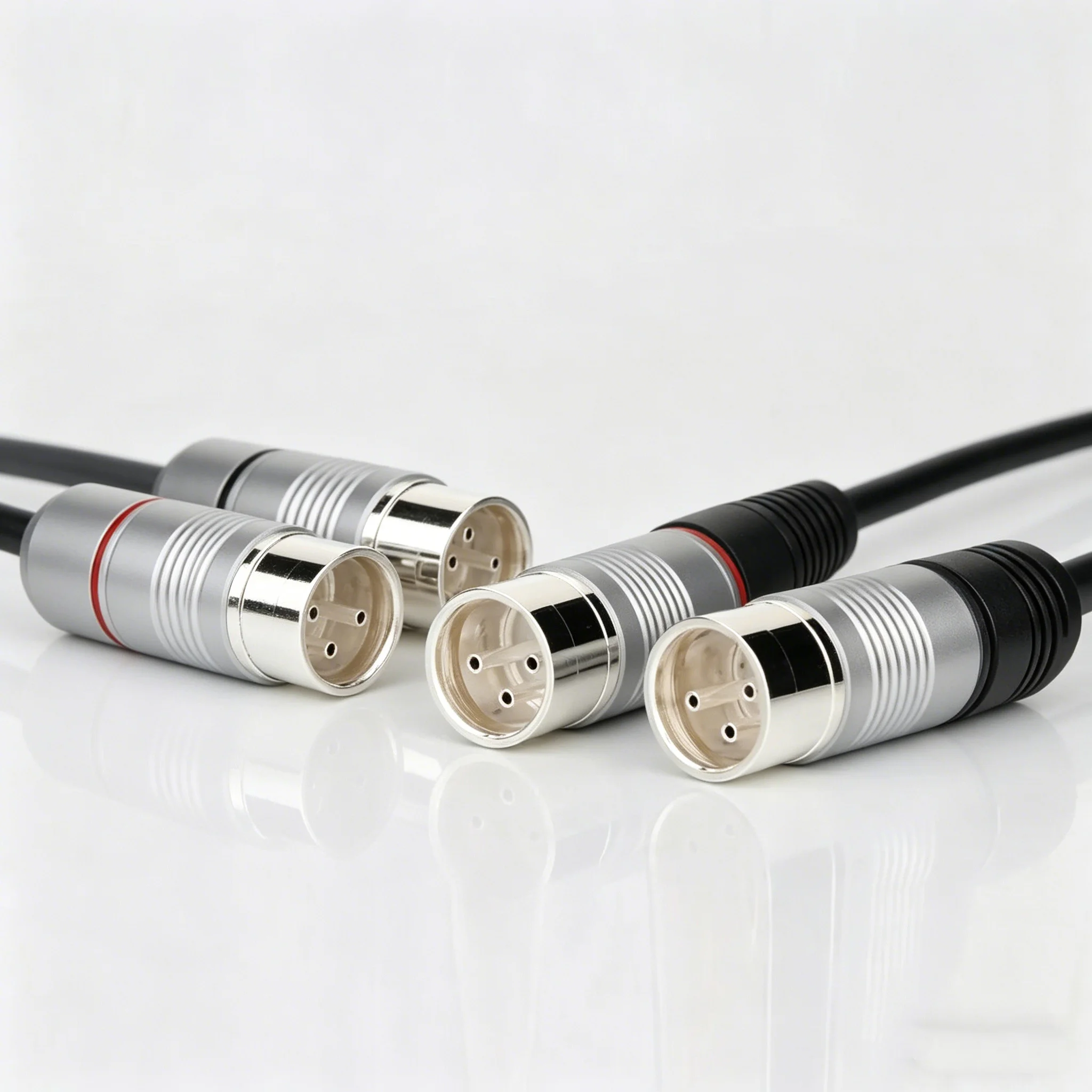Preffair xlr Hi-End Silver Plated Tellurium Copper Male Female XLR Connector Audio XLR balance Plug Connector For Hifi Plug