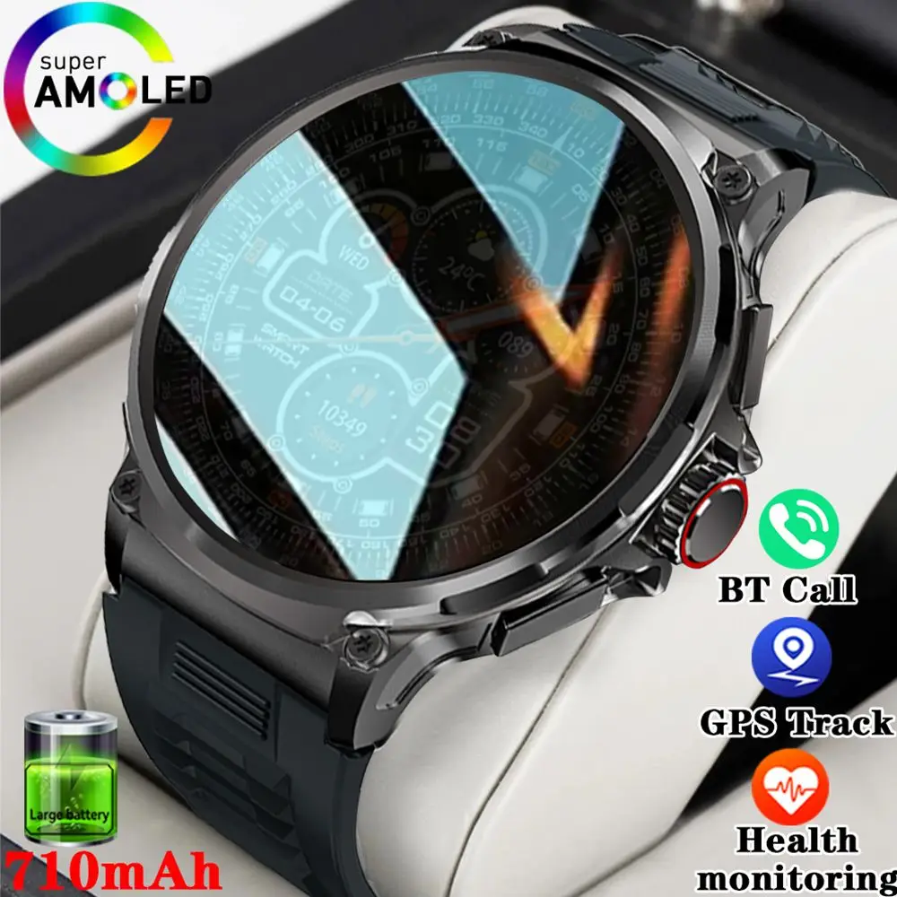 Montre intelligente de sport grand écran pour homme, mode multi-sport, moniteur de fréquence cardiaque, appel Bluetooth, Huawei Xiao, 2024 mAh, nouveau, 710