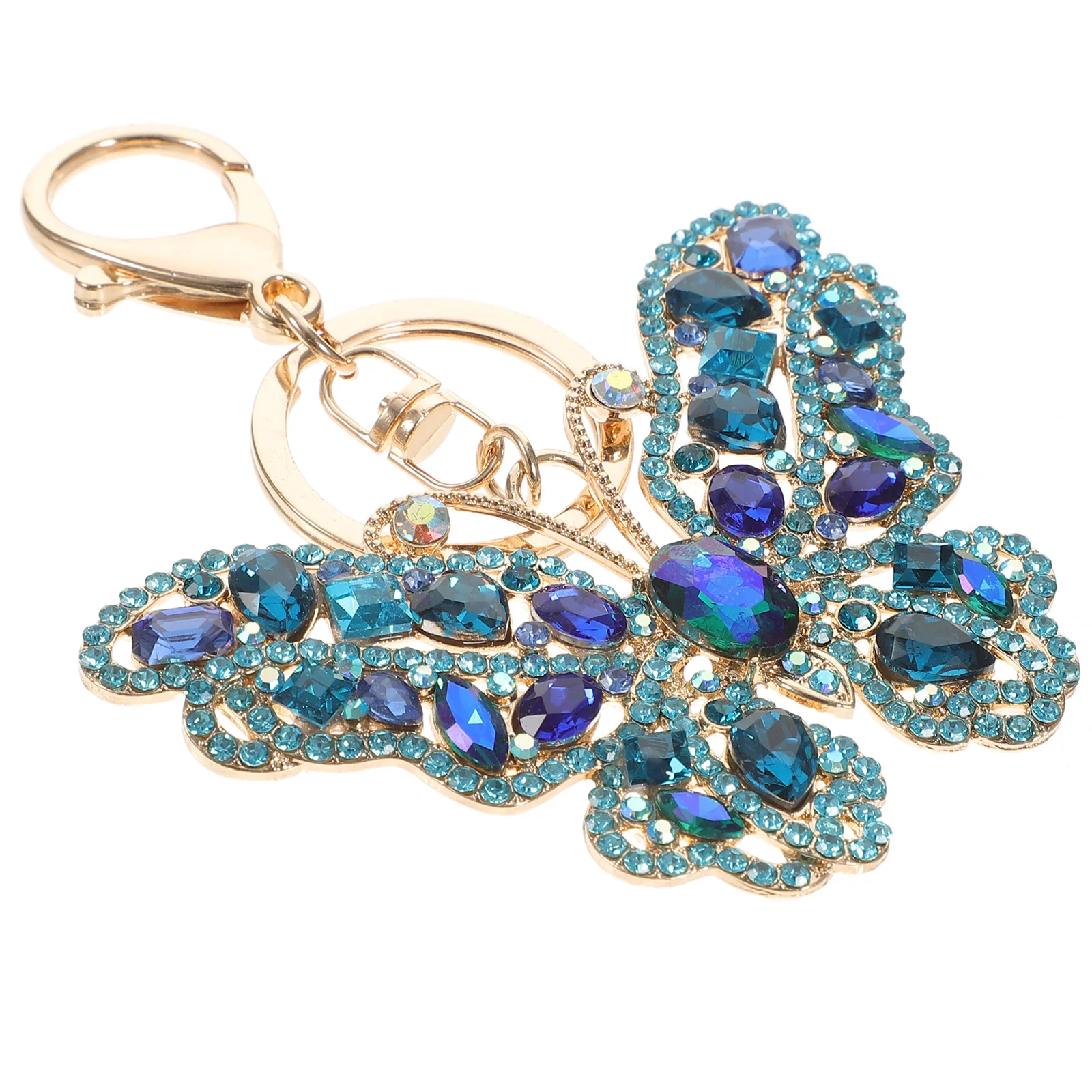 

Butterfly Keychain Bag Charm Tote Rhinestone Butterflies Chains for Women Ring