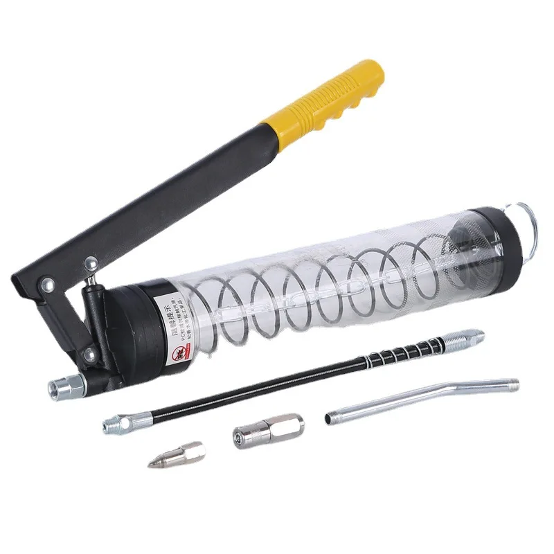 

Visible Transparent Hand-operated 900CC Heavy Duty Pistol Grip Grease Gun Pump With Mechanical Pressure ABS Material 1kg Weight