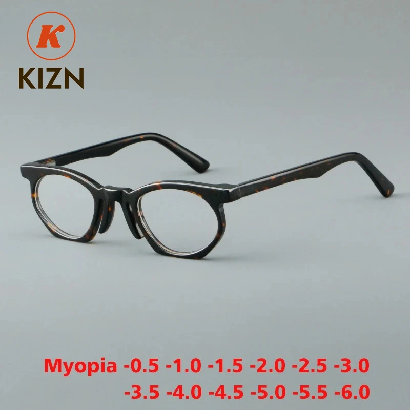

KIZN ацетатные очки для близорукости, оправа для мужчин, новинка 2025, винтажные качественные оптические очки, женские роскошные очки по рецепту от -0,50 до -10