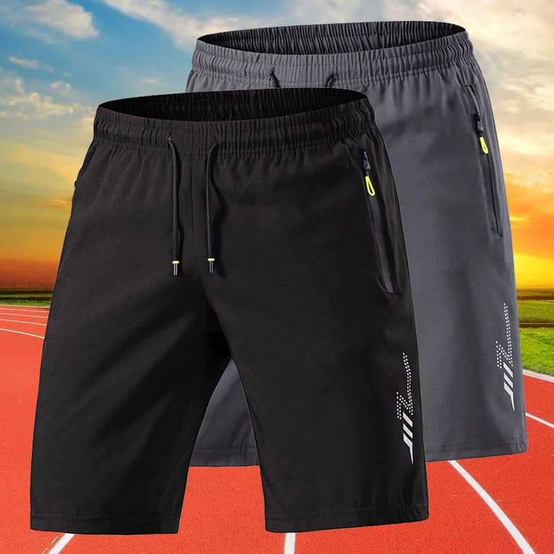 

Летние дышащие спортивные шорты, повседневные мужские шорты, быстросохнущие эластичные черные шорты для бега, фитнеса, мужские пляжные шорты, мужские