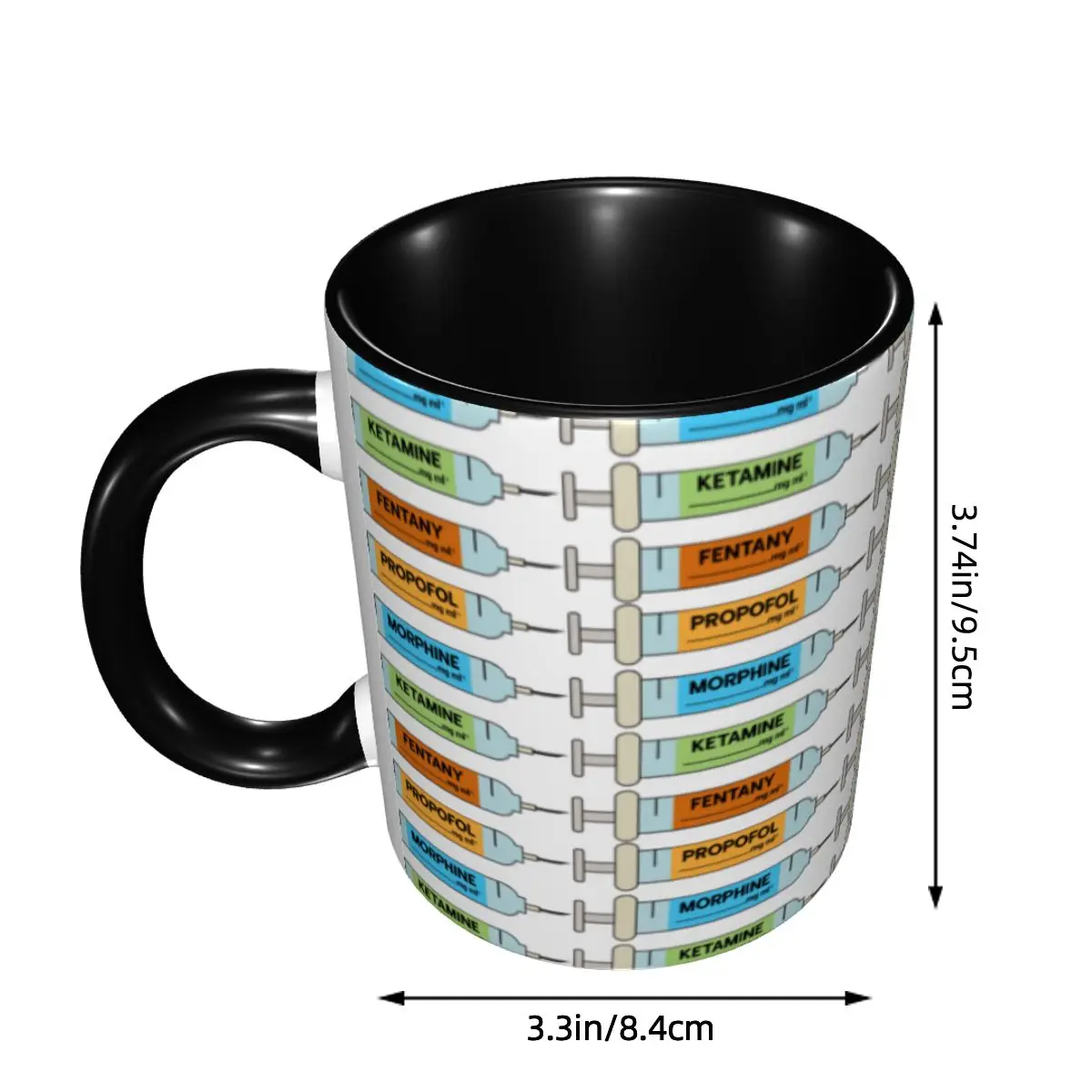 Personalized Anesthesia Drugs Syringe Labels Mugs DIY Ceramic Milk Tea Coffee Cup