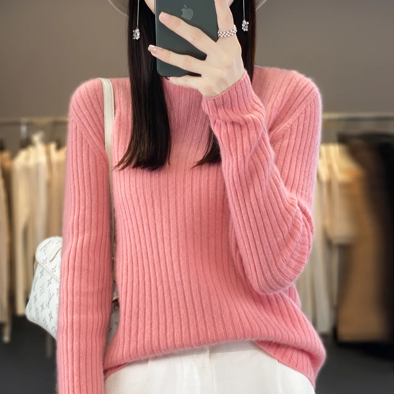 

Autumn and winter new Merino wool pullover Autumn and winter new cashmere sweater women's O-neck pullover warm bottom knit shirt