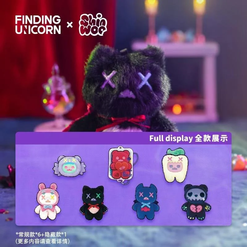 

Finding Unicorn Shinwoo Vampire Candy Shop Series Plush Blind Box Kawaii Cute Animal Figure Dolls Stuffed Toys Collectible Gift