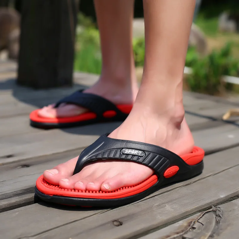 Men's Massage Non-Slip Flip Flops Quick-Drying Comfy Thong Sandals for Indoor Outdoor Men Summer Slippers Beach Flip Flops image 5