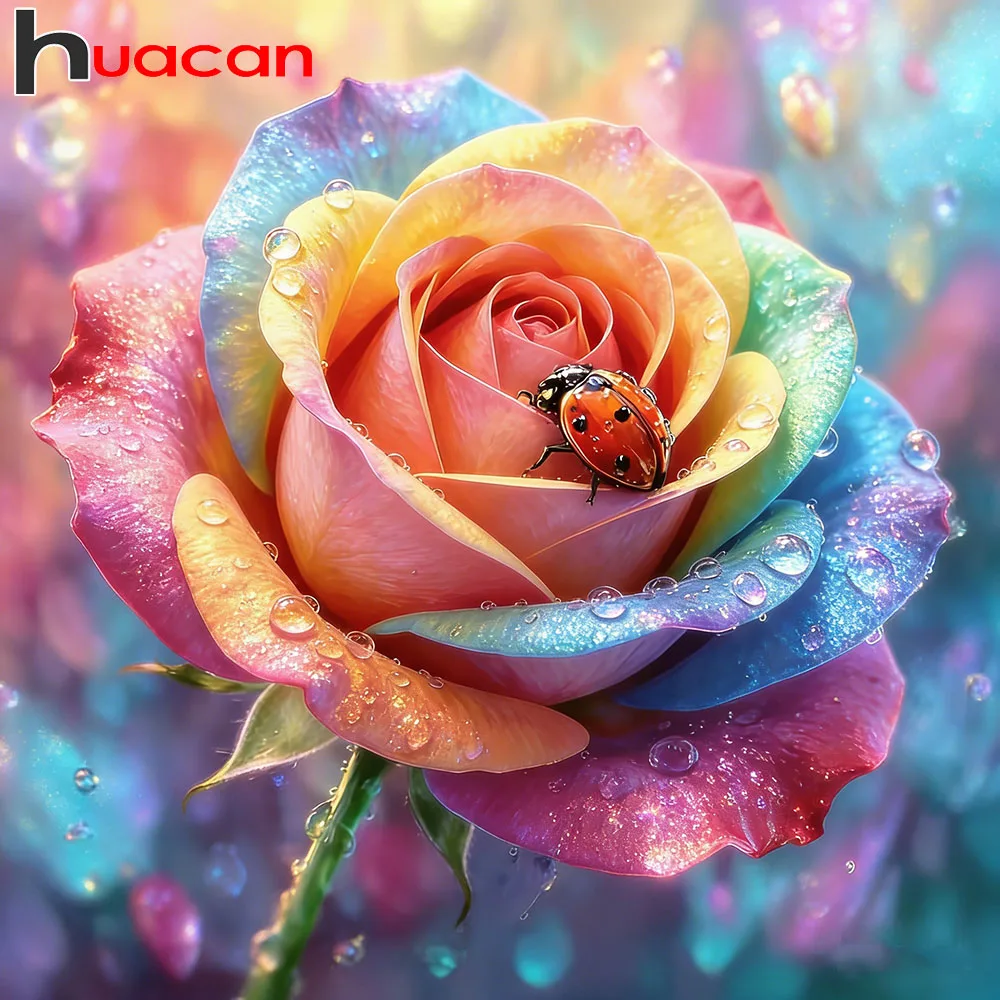 Huacan Neuheiten 2025, Diamantgemälde, Rose, Diamant, Mosaik, Blume, komplettes Set, Bastelset