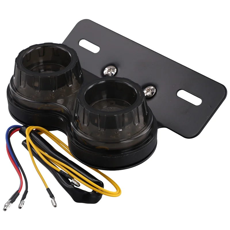 

ABQB-Brake Turn Signal LED Tail Light Integrated For Motorcycle With License Plate Bracket 12V For Honda Yahama Universal