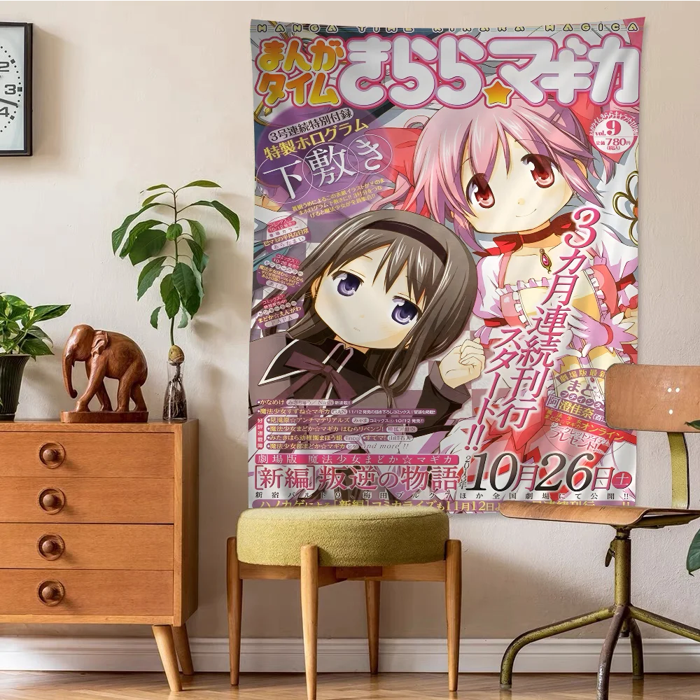 Puella Magi Madoka Magica Hanging Bohemian Tapestry Hanging Tarot Hippie Wall Rugs Dorm Japanese Tapestry