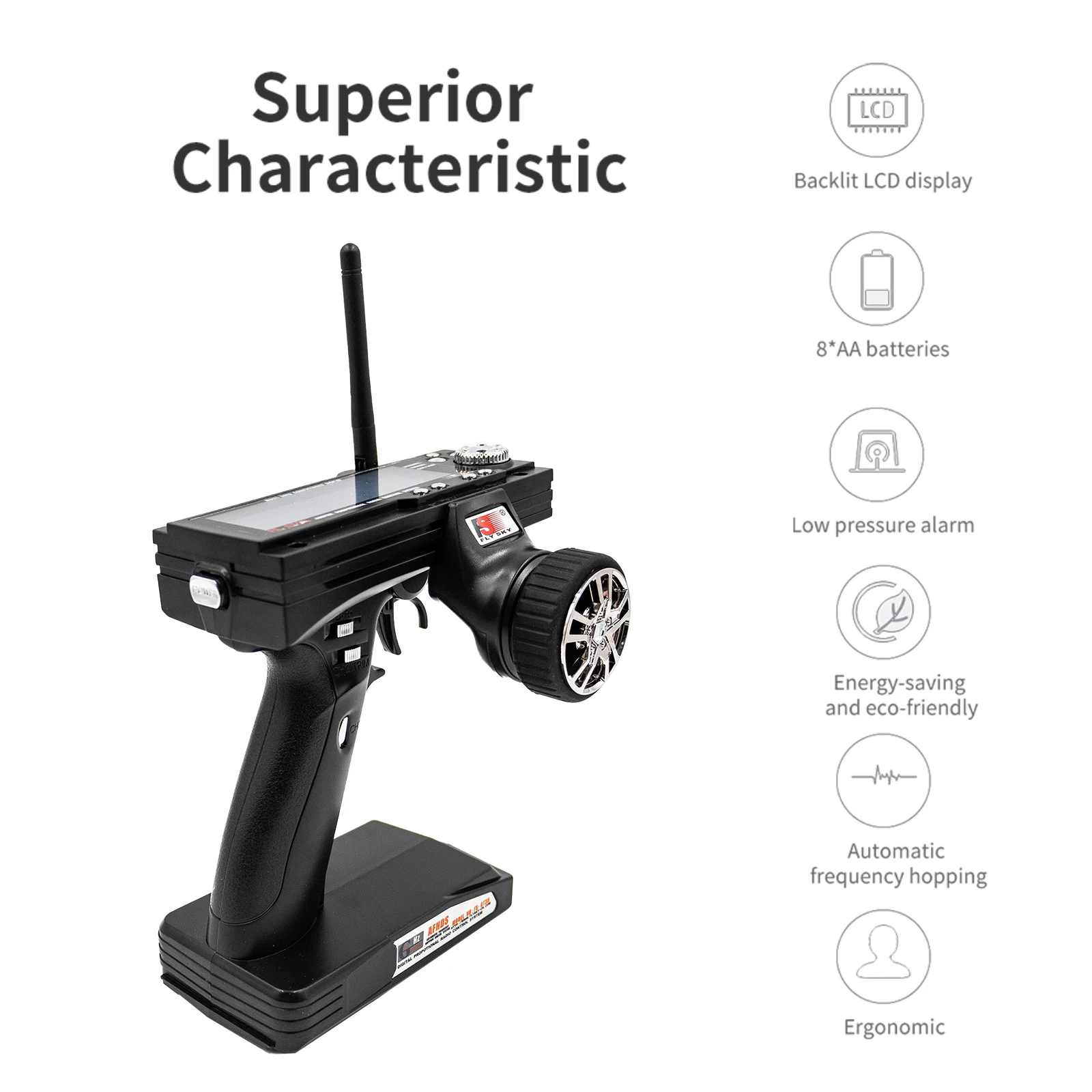 

FS-GT3B 2,4G 3-канальная радиомодель с дистанционным управлением, ЖК-передатчик и приемник для радиоуправляемого автомобиля, лодки, самолета, передатчика