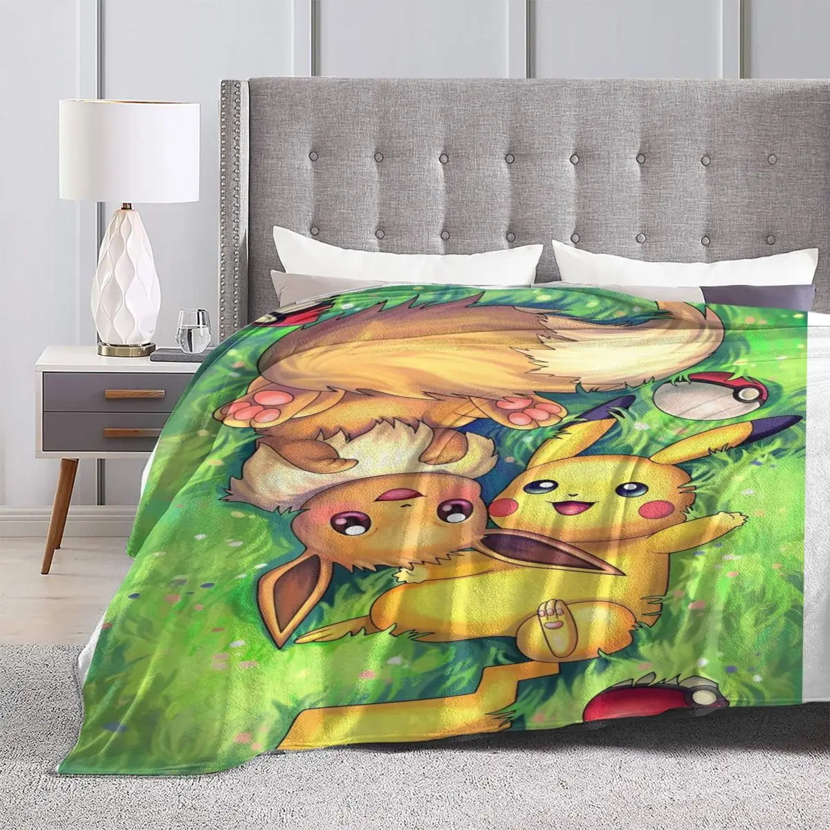 Pokemon Pikachu Flannel Blankets Warm Throw Blanket for Home Decor Travel Graphic Bedspread Sofa Bed Cover