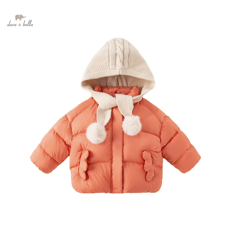 Dave Bella Children Girls Down Jacket 2023 Winter New Fashion Casual Padding Coat Noble Sweet Outerwear Party Outdoor DB4237467