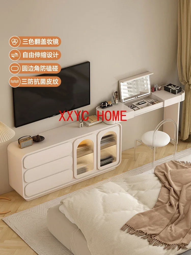 

Кремовый выдвижной угловой флип для спальни, ультратонкое ведро для задней бабки, столик для макияжа, очень узкий, 30