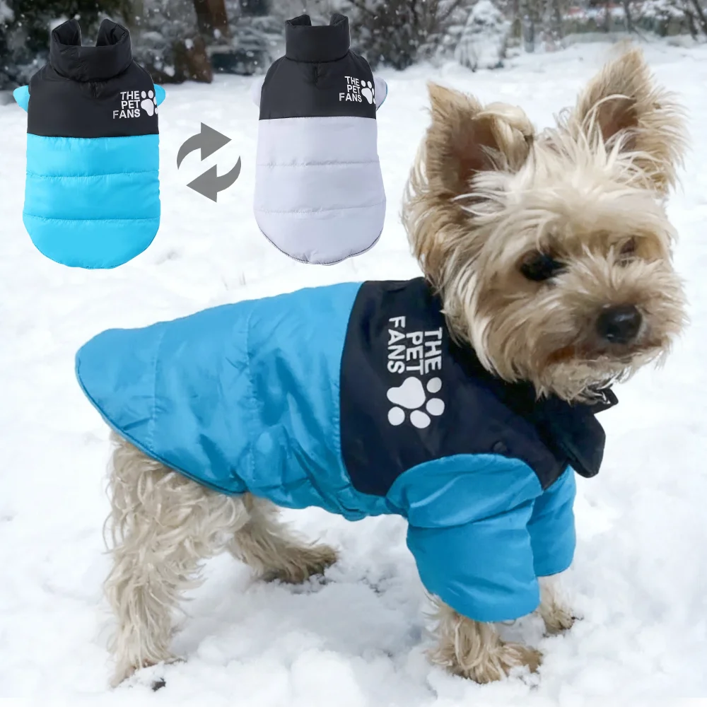 Wende-Hundejacke für kleine und mittelgroße Hunde, wasserdichte Haustierkleidung für den Winter, warme Haustier-Outfits, Chihuahua, Yorkshire-Mops-Kostüm