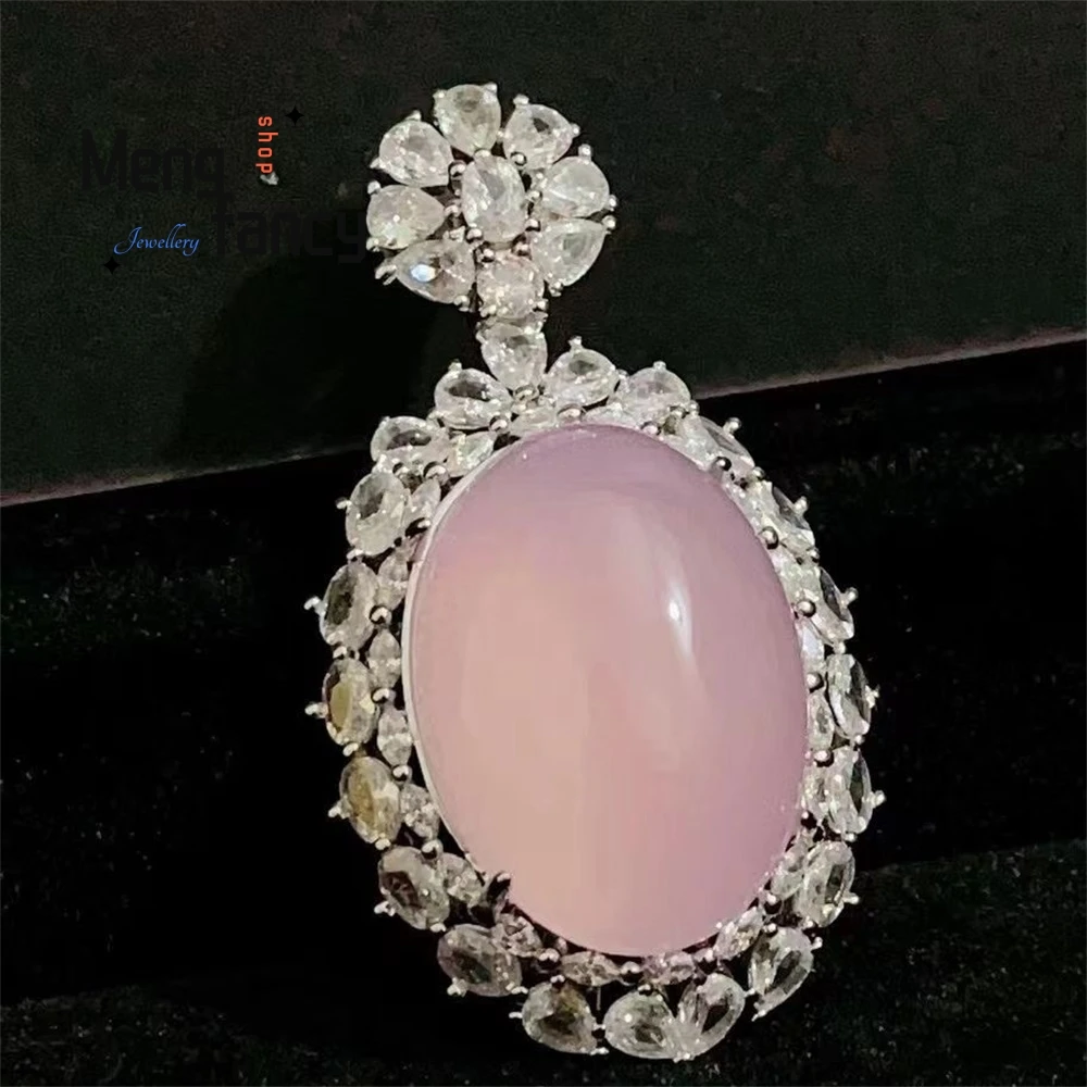 

Подвеска из натурального ледяного халцедона, ожерелье из нефритового голубиного яйца, посеребренный и комплект с подвеской из белого льда. Лидер продаж, элегантный.