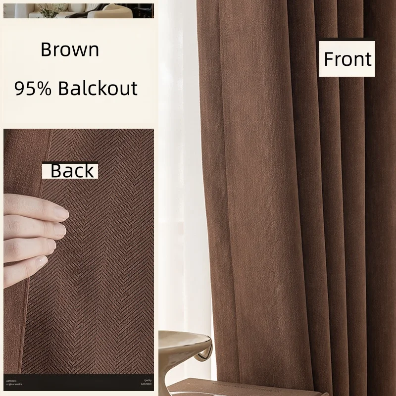 Chenille Bedroom Curtains Living Room Drapes Thermal Insulated Room Darkening Energy Efficient Window Curtains