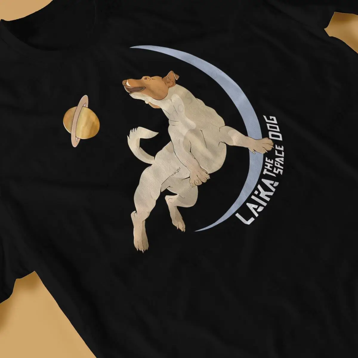 تي شيرت Laika First Space Dog للرجال، سويت شيرت ناعم للترفيه، تي شيرت عصري منفوش